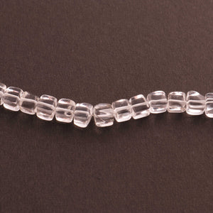 1 Strand Crystal Quartz Smooth Cube Briolettes - Plain Box Shape Briolettes 6mm -8 Inches BR1640