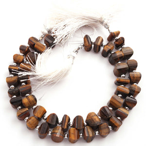 1  Strand Brown Tiger Eye Faceted Briolettes -fancy Shape Briolettes - 9mmx 9mm -4mmx9mm-9 Inches BR1659