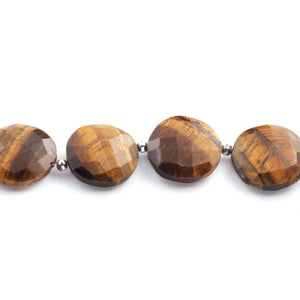 1  Strand Brown Tiger Eye Faceted Briolettes -Coin Shape Briolettes - 13mm - 20mm 9 Inches BR1659