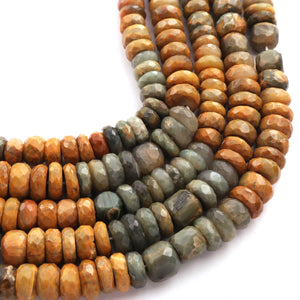 1  Strand Cats Eye Faceted Rondelles - Gemstone  Beads  -9mm-10mm  -14 Inches BR1654