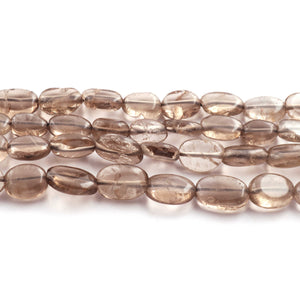 1 Strand Smoky Quartz Smooth Oval Briolettes - Center Drill Oval Beads 8mmx6mm-14mmx8mm 8 Inches BR1663