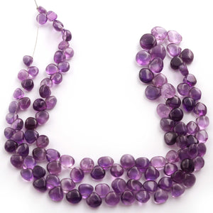 1 Strand Amethyst Smooth Briolettes - Amethyst Smooth  Heart Briolettes  5mmx6mm-9mmx10mm 16 Inches BR1691