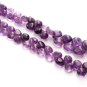 1 Strand Amethyst Smooth Briolettes - Amethyst Smooth  Heart Briolettes  5mmx6mm-9mmx10mm 16 Inches BR1691