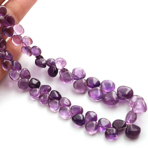 1 Strand Amethyst Smooth Briolettes - Amethyst Smooth  Heart Briolettes  5mmx6mm-9mmx10mm 16 Inches BR1691