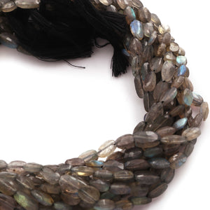 1  Long Strand  Labradorite Faceted Briolettes - Oval Shape  Briolettes -6mmx4mm- 11mmx5mm-12 Inches BR1692