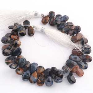 1  Strand Natural Pietersite Faceted Briolettes  -Pear Shape Briolettes  11mmx8mm-15mmx8mm 8.5 Inches BR03508 - Tucson Beads