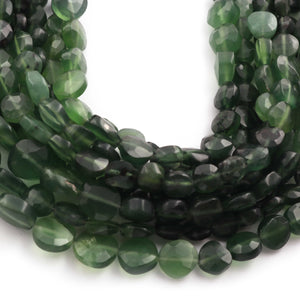 1 Strand Serpentine Faceted Coin Shape Briolettes - Coin Beads 6mm-11mm 10 Inches BR1671