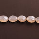 1 Strand Silverite Chalcedony Faceted  Briolettes - Oval Shape Beads 14mmx12mm-16mmx14mm 8 Inches BR1675