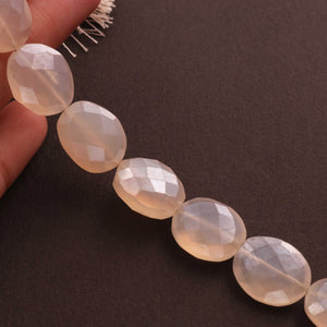 1 Strand Silverite Chalcedony Faceted  Briolettes - Oval Shape Beads 14mmx12mm-16mmx14mm 8 Inches BR1675