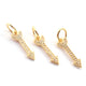 1 PC Pave Diamond Arrow Charm Yellow Gold Vermeil Pendant , 20mmx5mm PDC00052 - Tucson Beads