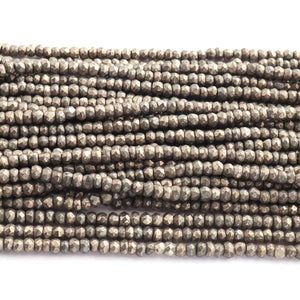 1 Strand Natural Pyrite Faceted Beads, Pyrite Beads, Semi Precious Beads, Gemstone Beads 4mm 13 Inches Long RB064