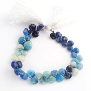 1 Strand Natural Afghanite Smooth Briolettes  -Heart Shape  Briolettes  8mmx8mm-13mmx12mm  8 Inches BR03500 - Tucson Beads