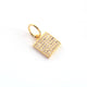 1 Pc Pave Diamond Square Charm Pendant, 925 Sterling Yellow Gold Vermeil Pendant, Pave Diamond Jewelry 18mmx10mm PDC0066 - Tucson Beads