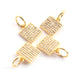 1 Pc Pave Diamond Square Charm Pendant, 925 Sterling Yellow Gold Vermeil Pendant, Pave Diamond Jewelry 18mmx10mm PDC0066 - Tucson Beads