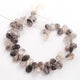 1 Strand Black Rutile Smooth Pear Briolettes - Tourmilated Quartz Smooth Beads 11mmx9mm-15mmx8mm 9.5 Inches BR1710