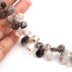 1 Strand Black Rutile Smooth Pear Briolettes - Tourmilated Quartz Smooth Beads 11mmx9mm-15mmx8mm 9.5 Inches BR1710