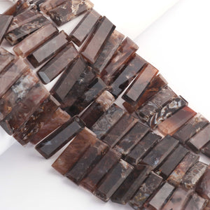 1  Strand Brown Jasper Faceted  Briolettes  -Rectangle Briolettes  -13mmx8mm-30mmx9mm -8.5 Inches BR01588 - Tucson Beads