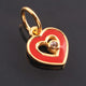 1 Pc Pave Diamond Enamel Heart Pendant, Yellow Gold Vermeil, 12mmx10mm Bakelite Pendant in 10 Colors, You Choose PDC00166