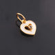 1 Pc Pave Diamond Enamel Heart Pendant, Yellow Gold Vermeil, 12mmx10mm Bakelite Pendant in 10 Colors, You Choose PDC00166