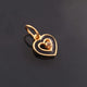 1 Pc Pave Diamond Enamel Heart Pendant, Yellow Gold Vermeil, 12mmx10mm Bakelite Pendant in 10 Colors, You Choose PDC00166