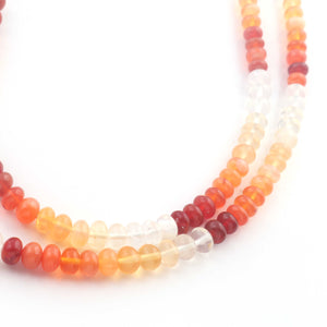 1 Long Strand Mexican Fire Opal Smooth Roundelles-  Semi Precious Plain Gemstone Rondelles Beads 4mm-6mm - 16.5 Inches - BR03254 - Tucson Beads