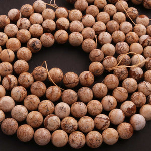 1 Long Strand Jasper  Smooth  ball Beads 12mm 15.5 Inches BR1746