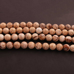 1 Long Strand Jasper  Smooth  ball Beads 12mm 15.5 Inches BR1746