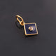 1 Pc Pave Diamond Enamel Square Pendant, Yellow Gold Vermeil, 12mmx10mm Bakelite Pendant in 10 Colors, You Choose PDC00161