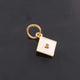 1 Pc Pave Diamond Enamel Square Pendant, Yellow Gold Vermeil, 12mmx10mm Bakelite Pendant in 10 Colors, You Choose PDC00161