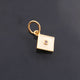 1 Pc Pave Diamond Enamel Square Pendant, Yellow Gold Vermeil, 12mmx10mm Bakelite Pendant in 10 Colors, You Choose PDC00161