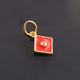 1 Pc Pave Diamond Enamel Square Pendant, Yellow Gold Vermeil, 12mmx10mm Bakelite Pendant in 10 Colors, You Choose PDC00161