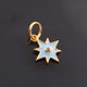 1 Pc Pave Diamond Enamel Star Pendant, Yellow Gold Vermeil, 13mmx10mm Bakelite Pendant in 10 Colors, You Choose PDC00162