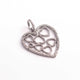 1 PC Antique Finish Pave Diamond Designer Heart Pendant - 925 Sterling Silver & Yellow Gold Vermeil Pendant 37mmx29mm PD1878 - Tucson Beads