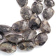 1 Long Strand Black Agate Faceted  Assorted Briolettes  - Assorted Briolettes  22mmx13mm-18mmx15mm-12 Inches BR1757