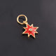 1 Pc Pave Diamond Enamel Star Pendant, Yellow Gold Vermeil, 12mm Bakelite Pendant in 10 Colors, You Choose PDC00167