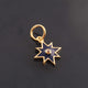 1 Pc Pave Diamond Enamel Star Pendant, Yellow Gold Vermeil, 13mmx10mm Bakelite Pendant in 10 Colors, You Choose PDC00162