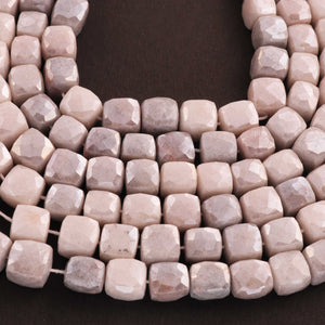 1 Strand Gray Silverite Faceted Briolettes - Silverite Cube Beads 8mm-9mm 10 Inches BR1752