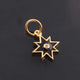 1 Pc Pave Diamond Enamel Star Pendant, Yellow Gold Vermeil, 12mm Bakelite Pendant in 10 Colors, You Choose PDC00167