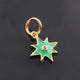 1 Pc Pave Diamond Enamel Star Pendant, Yellow Gold Vermeil, 12mm Bakelite Pendant in 10 Colors, You Choose PDC00167