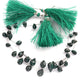 1 Strand  Dyed Emerald Faceted Tear Drop Briolettes- Emerald Gemstone Briolette 7mmx4mm-13mmx9mm BR1759