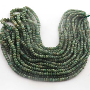 1  Long Strand  Emerald  Faceted Roundells - Semi Precious Gemstone Rondelles Beads-3mm-6mm-18 Inches BR03233 - Tucson Beads