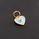 1 Pc Pave Diamond Enamel Heart Pendant, Yellow Gold Vermeil, 12mmx10mm Bakelite Pendant in 10 Colors, You Choose PDC00164