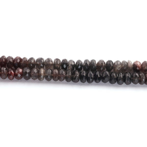 1 Strand  Shaded Smoky Quartz Faceted  Rondelles  - 7mm 10 Inches BR1777