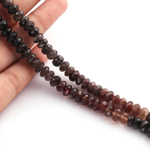 1 Strand  Shaded Smoky Quartz Faceted  Rondelles  - 7mm 10 Inches BR1777