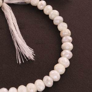 1  Strand White Silverite Faceted Rondelles  - Gemstone Rondelles - 7mm 8 Inches BR1774