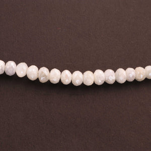 1  Strand White Silverite Faceted Rondelles  - Gemstone Rondelles - 7mm 8 Inches BR1774