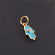 1 Pc Pave Diamond Enamel Hamsa Pendant, Yellow Gold Vermeil, 15mmx6mm Bakelite Pendant in 10 Colors, You Choose PDC00159