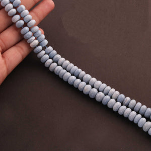 1 Strand Boulder Opal Smooth Rondelles  - Blue Oregon Beads 8mm-9mm 14 Inches BR1782