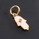 1 Pc Pave Diamond Enamel Hamsa Pendant, Yellow Gold Vermeil, 15mmx6mm Bakelite Pendant in 10 Colors, You Choose PDC00159