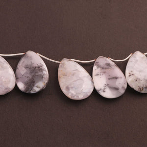 1 Strand Dendrite opal  Faceted Pear Briolettes  -Pear Shape Briolettes  - 20mmx30mm- 9 Inches BR1784